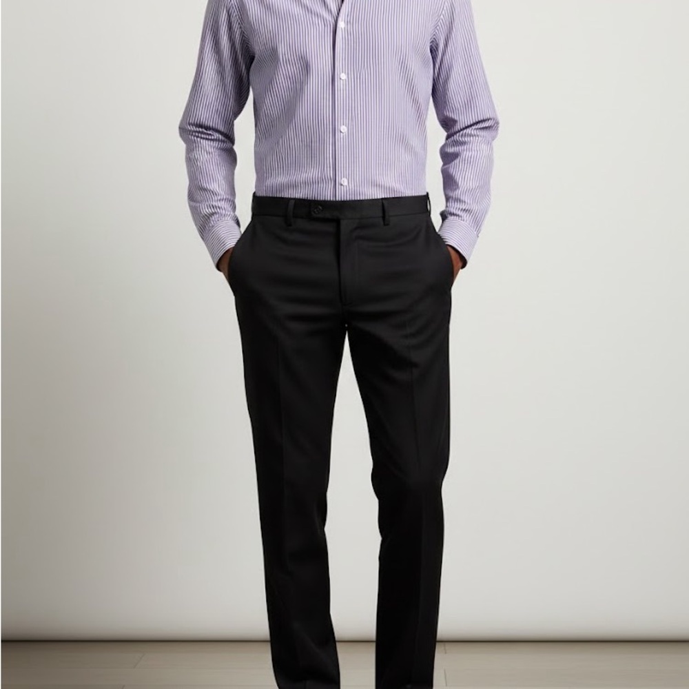 Hugo Boss Purple Striped Dress Shirt - Picture 1 of 3